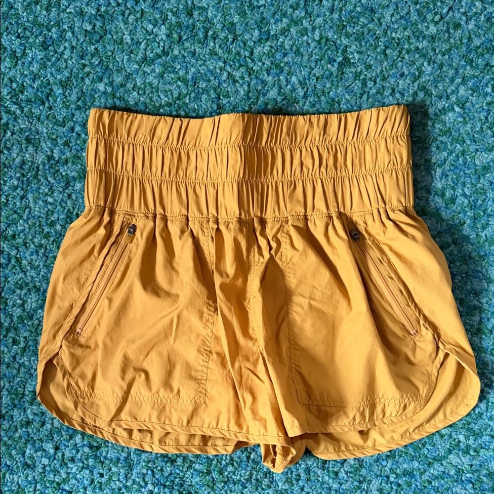 FP Movement by Free People Mustard Yellow High-Waist Athletic Shorts